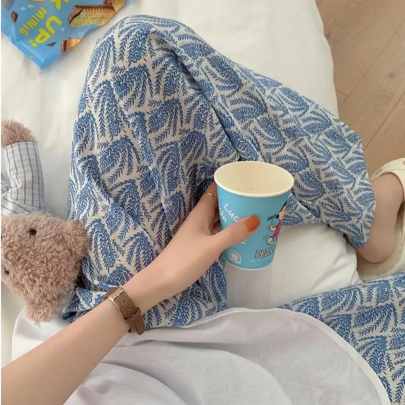 

Pajamas Pants Women's New Summer Korean Style Trousers Casual Simple Floral Loose Home Pants Room Wear Sleeping Printed Animals