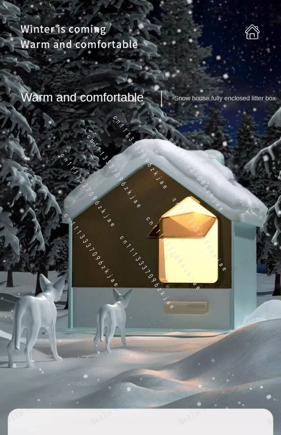 

New Large-capacity Snow House Cat Toilet Fully Enclosed Large Cat Litter Box Splash-out Enclosed Cat Litter House