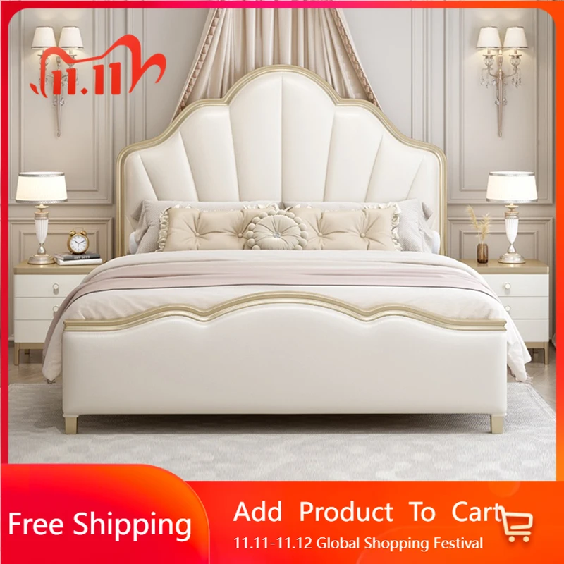 

Princess Design Massage Bed Bedroom Frame Queen Luxury Modern Sofa Castle Bed Leather Wooden Letto Matrimoniale Home Furniture