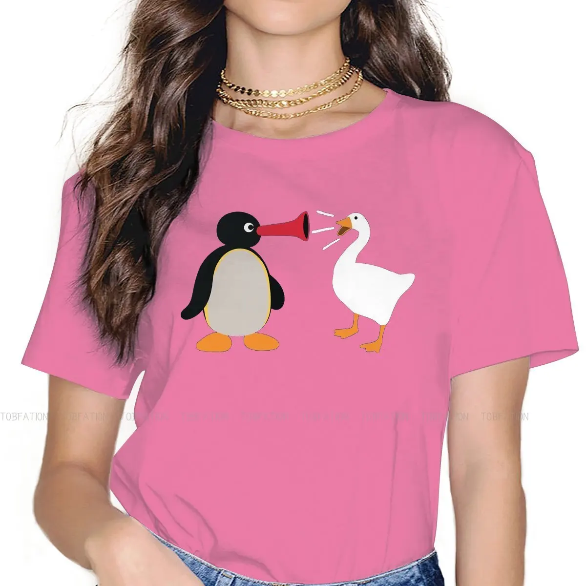 Noot Honk 5XL TShirts PINGU Woman Graphic Fabric Tops T Shirt O Neck