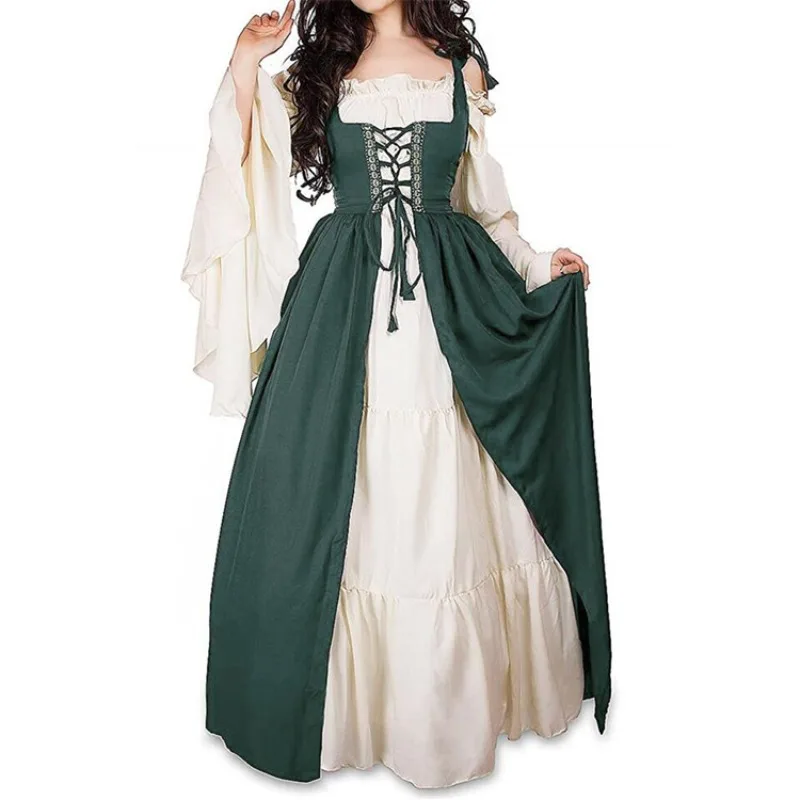 Mittelalter liches Kleid für Frauen Cosplay Halloween Kostüm weiblichen Palast Karneval Party Prinzessin Victoria Robe Krawatte Taille Kleider disfraz