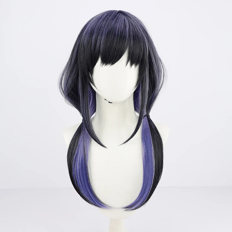 2022 NIJISANJI vta Idol Vitual Youtuber Girls Vtuber Ponto Nei Cosplay Wig Ponytails Mixed Purple Long Straight Hair Headwear