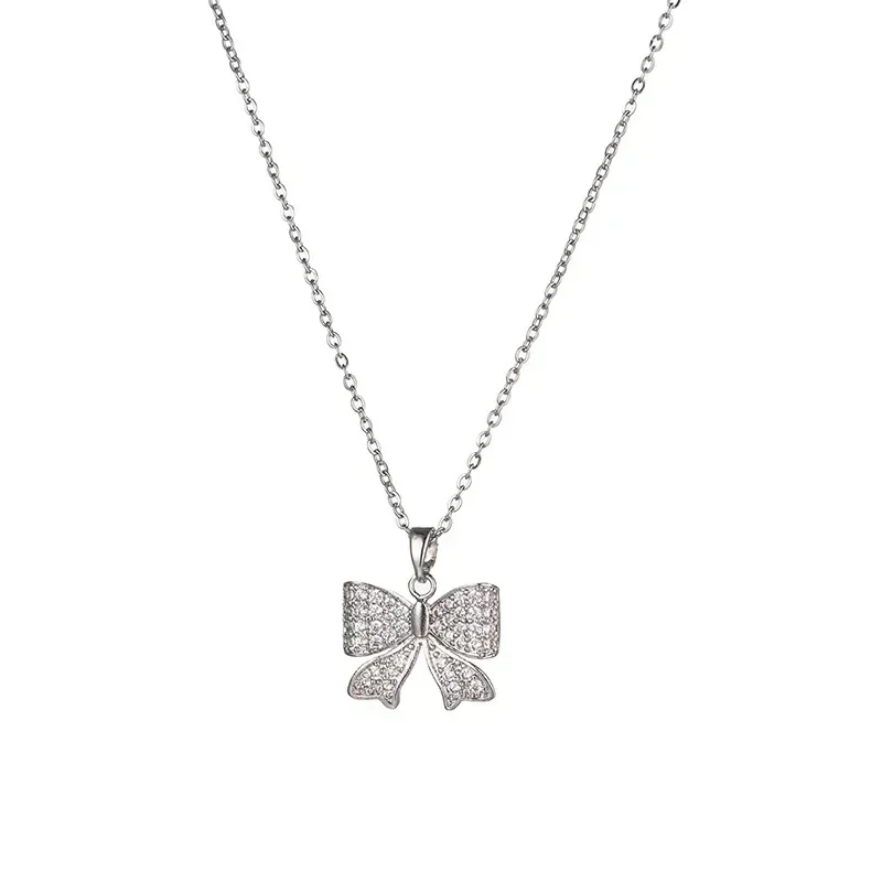 

Bow Necklace,Dainty Pendent Choker knot Tie for Women