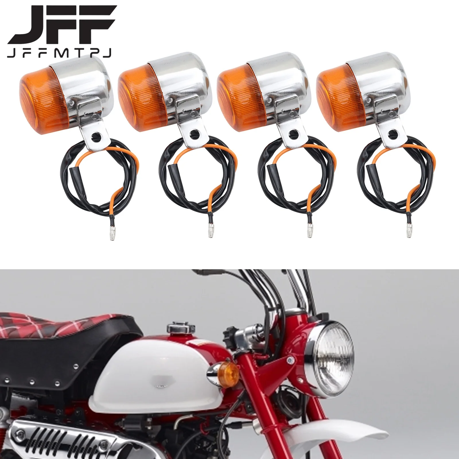 2Pcs Motorcycle Turn Signal Light 6V Amber Flasher Indicator Motorbike Accessories For HONDA Z50 MONKEY CHALY DAX CF50 CT70 ST50