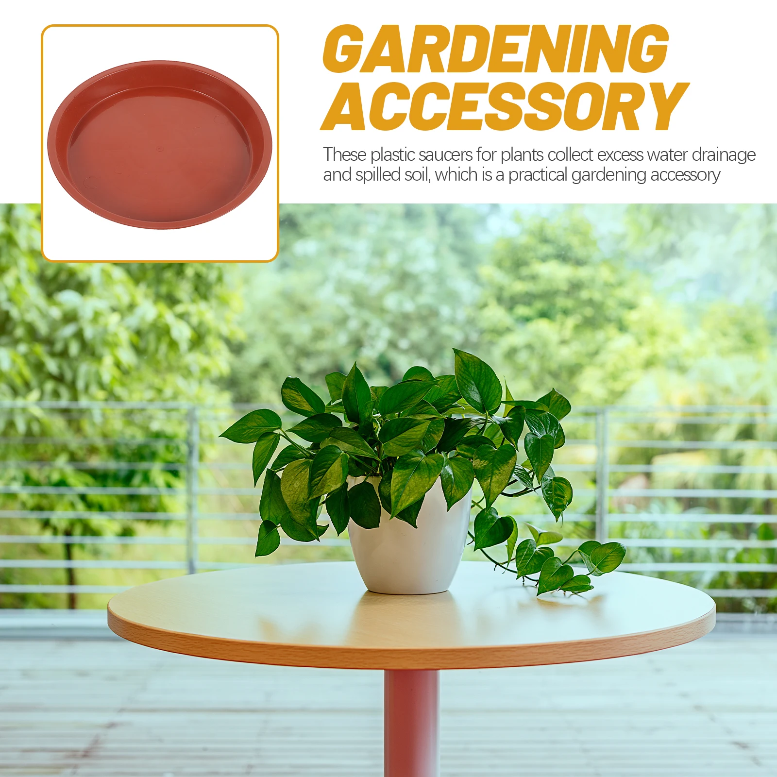 

5pcs Round Plastic Flower Pot Tray 24cm Outer 20cm Inner 2.6cm Height Plant Saucer Water Collector GardeningAccessory Durable