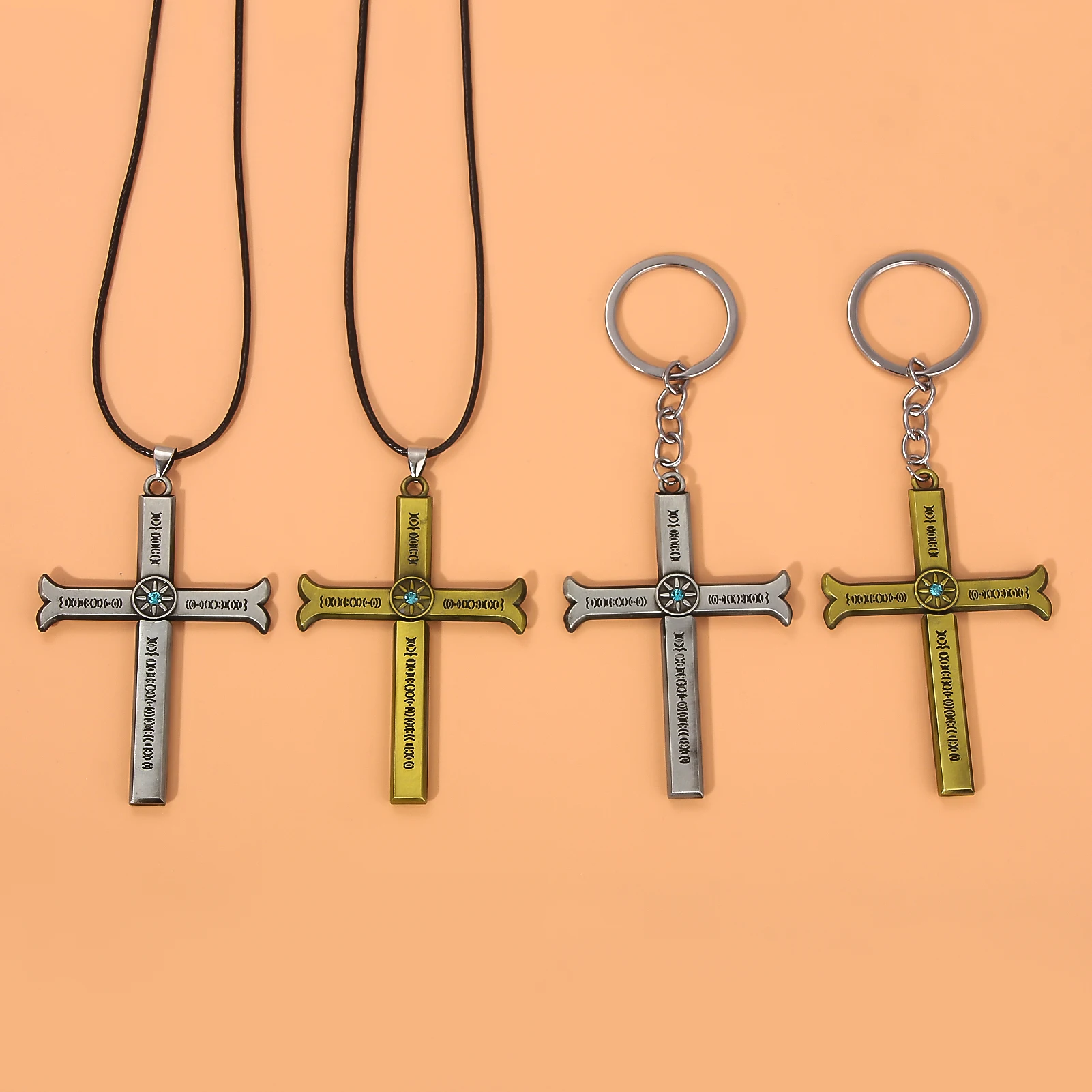 One Piece Dracule Mihawk Cross Sword Necklace Keychain Unisex Vintage Metal Pendant Cosplay Accessory Anime Fan Collectible
