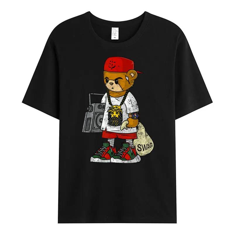 Newest Zazzy Hustle Hip Hop Teddy Party Short Sleeve T Shirt Thanksgiving Day Round Neck 100% Cotton Tees for Women Tees Geek