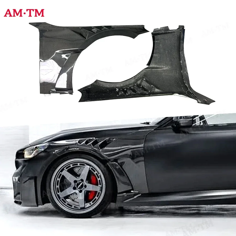 

Для BMW G87 M2 Coupe 2021+ Накладки на воздухозаборники переднего бампера и боковых крыльев из сухого карбона, элементы тюнинга кузова