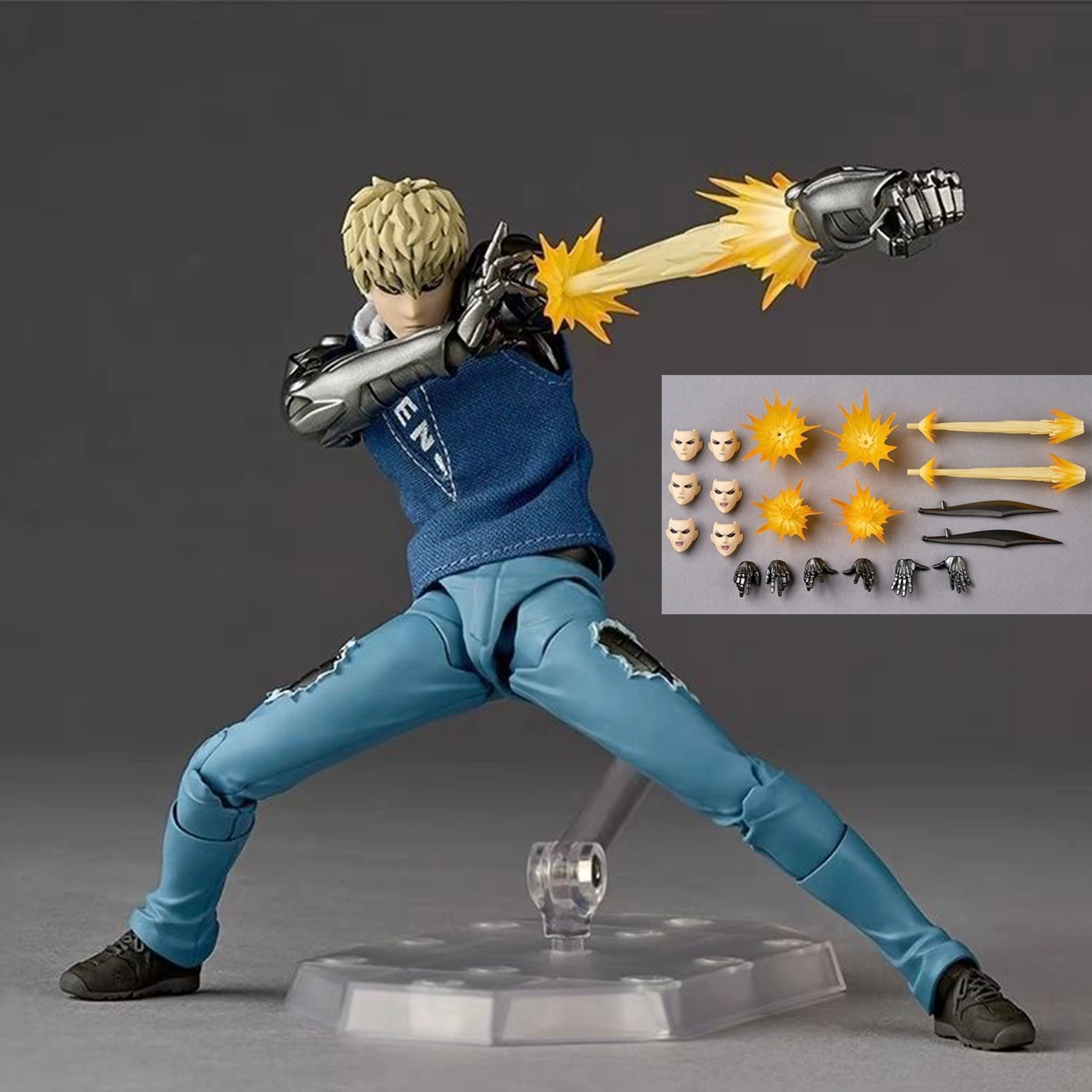 

Anime One Punch Man Figures Genos Action Figure Figurine Pvc Statue Collection Model Desk Decora Doll Toy Kids Birthday Gifts