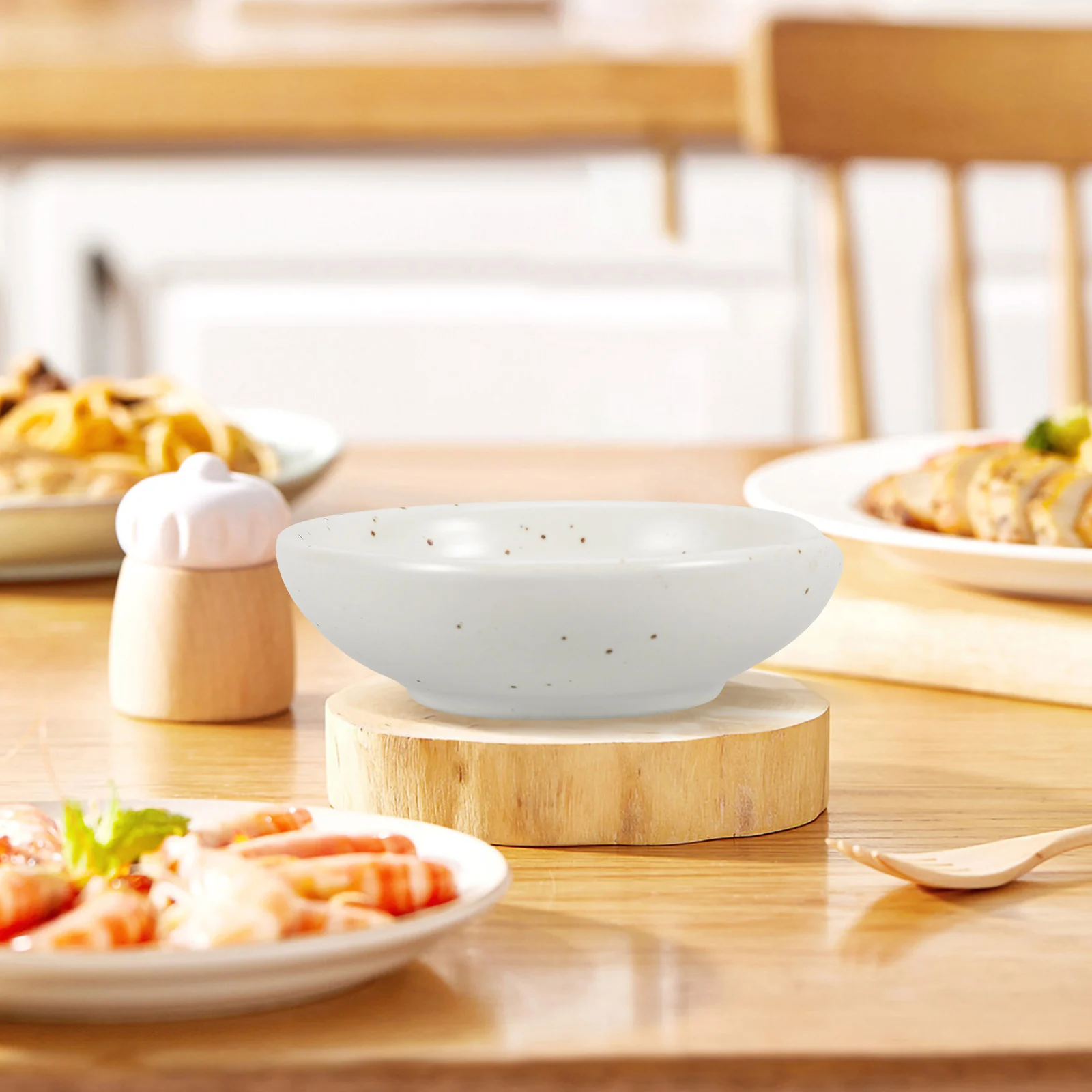

Ceramic Sauce Dish Spoon Rest Dual Use Japanese Style Seasoning Prep Plate for Condiments Snacks Soy Sauce Dipping