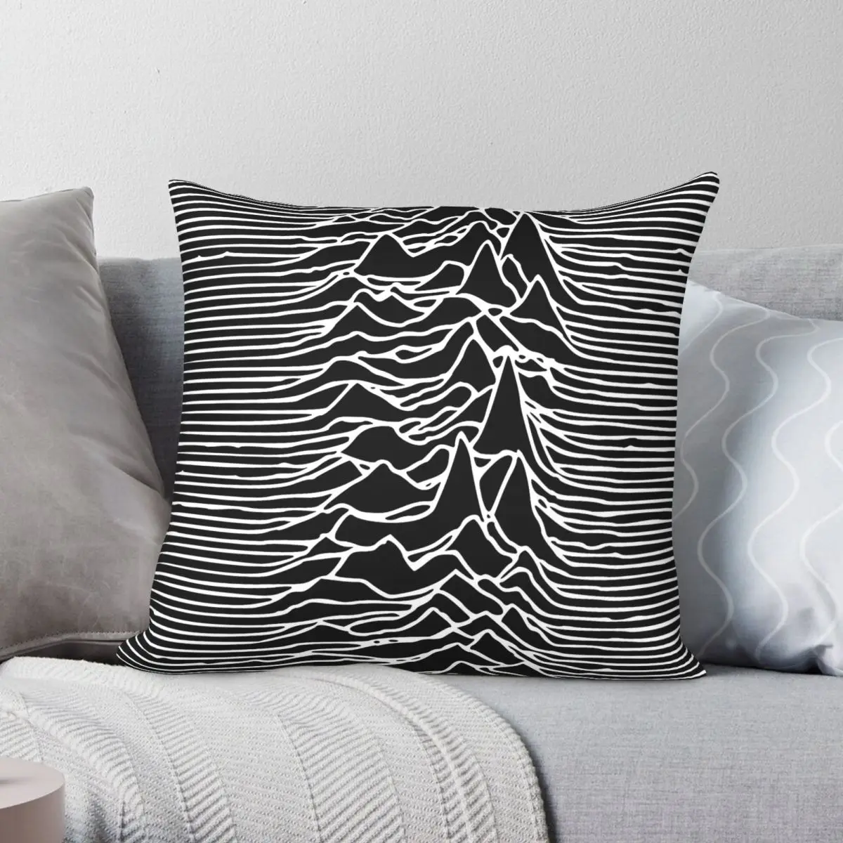Joy Division Unknown Pleasures Square Pillowcase Polyester Linen Velvet Pattern Zip Decor Car Cushion Cover