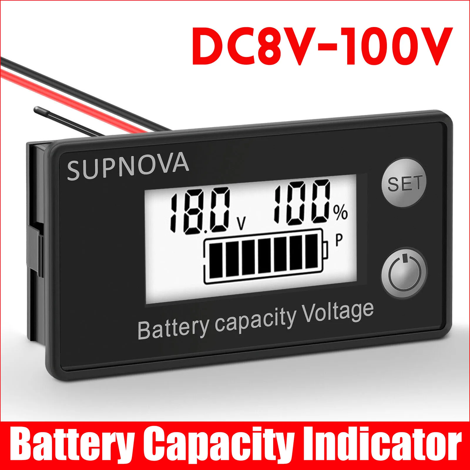 

DC 8-100V LCD цифровой измеритель электрических параметров 6133A индикатор емкости аккумулятора литиевый LiFePO4 свинцово-кислотный Элемент 12V 24V 48V 72V Вольтметр