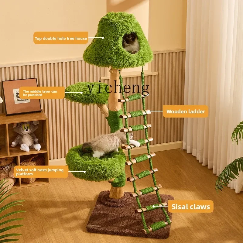 a7 Cloud Ladder Solid Wood Cat Climbing Frame Cat Tree Space-Saving Nest Cat Toy