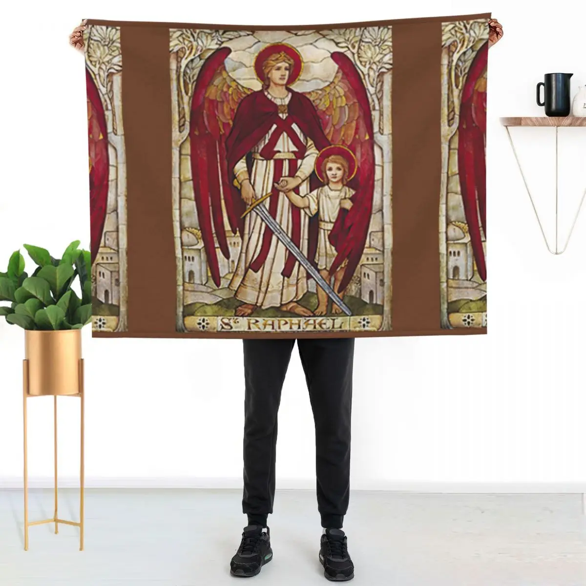 St Raphael Rafael Angel Catholic Saint Archangel Throw Blanket Soft For Baby halloween Bed Weighted Blankets