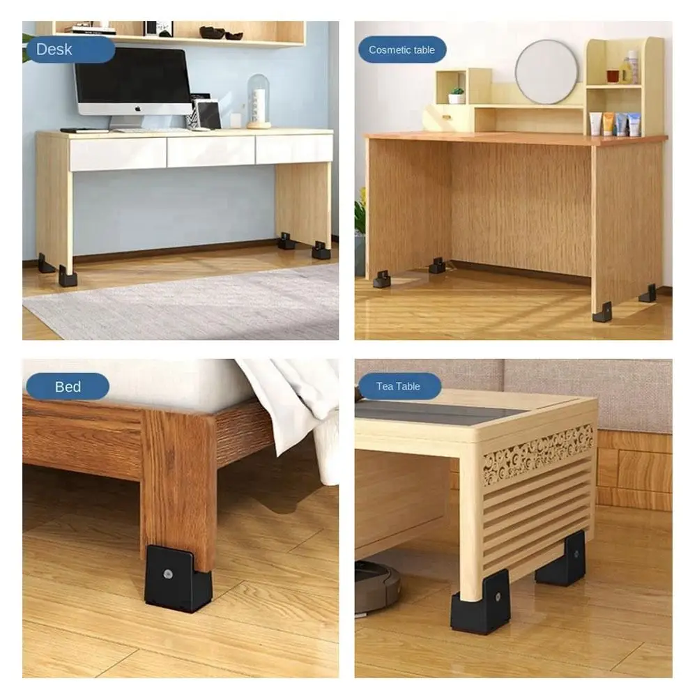 

Convenient Moisture-proof Wear-resistant Anti-Slip Waterproof With Screw Clamp Chair Feet Riser Furniture Risers Table Leg Pad