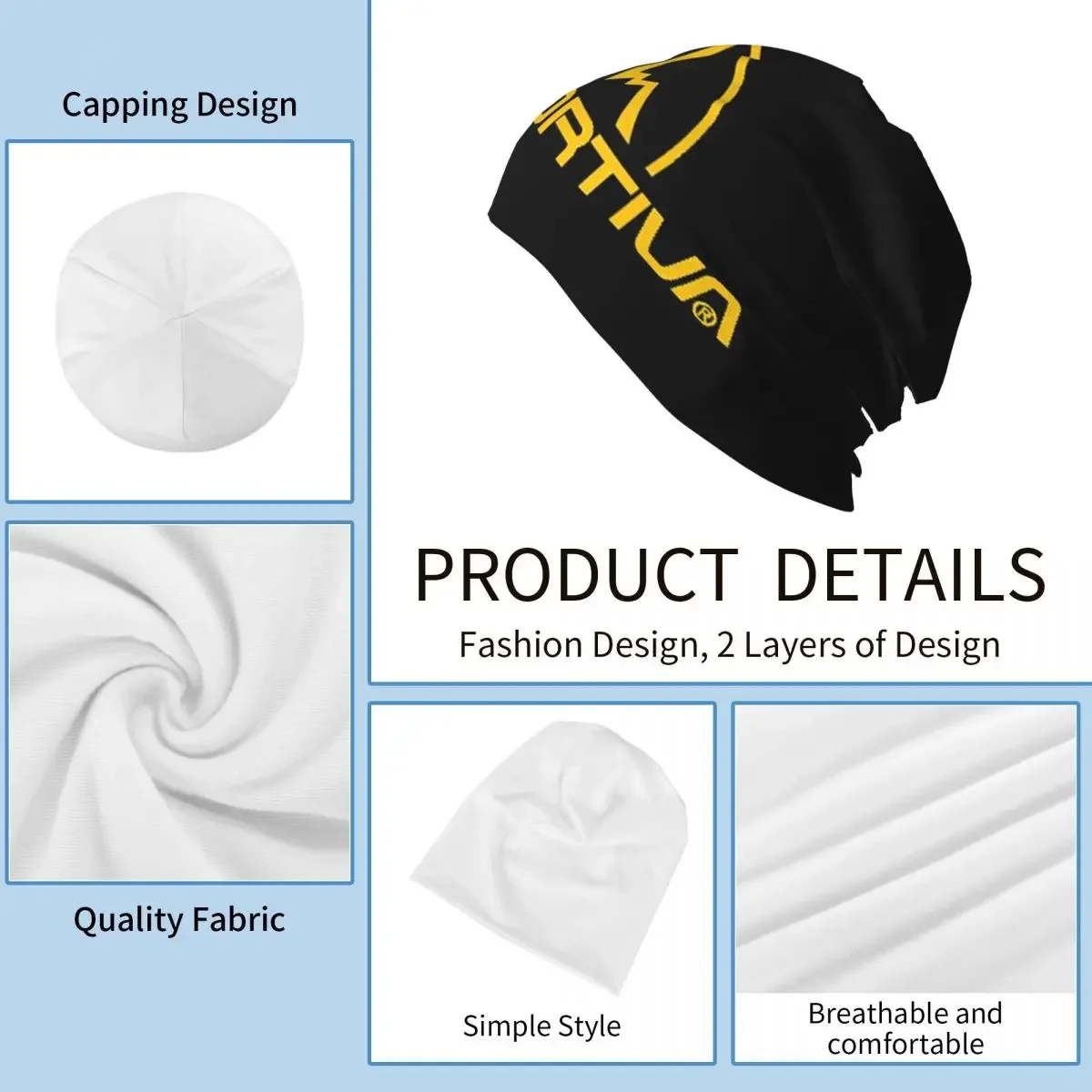 La Sportiva Merch Warm Knitted Cap Fashion Bonnet Hat Autumn Winter Outdoor Beanies Hats for Unisex Adult