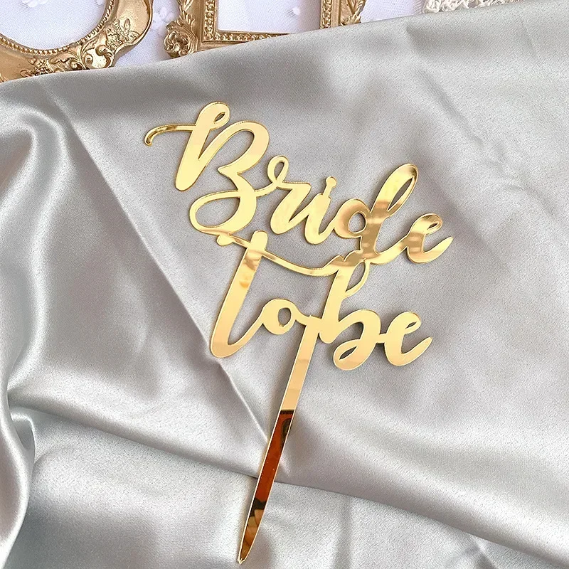 New Rose Gold Bride To Be Acrylic Cake Topper for Bridal Shower Engaged Wedding Party Supplies Cupcake   Decorations