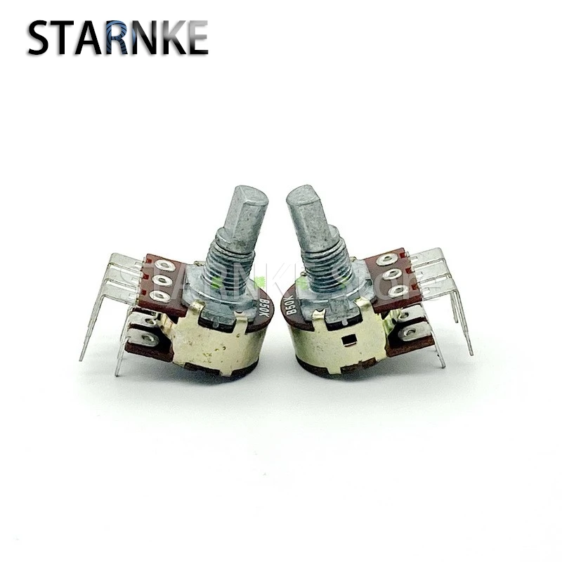 2PCS 16 Type Vertical Bent Leg Double B50K Amplifier Audio HiVi Speaker Treble And Bass Volume Potentiometer