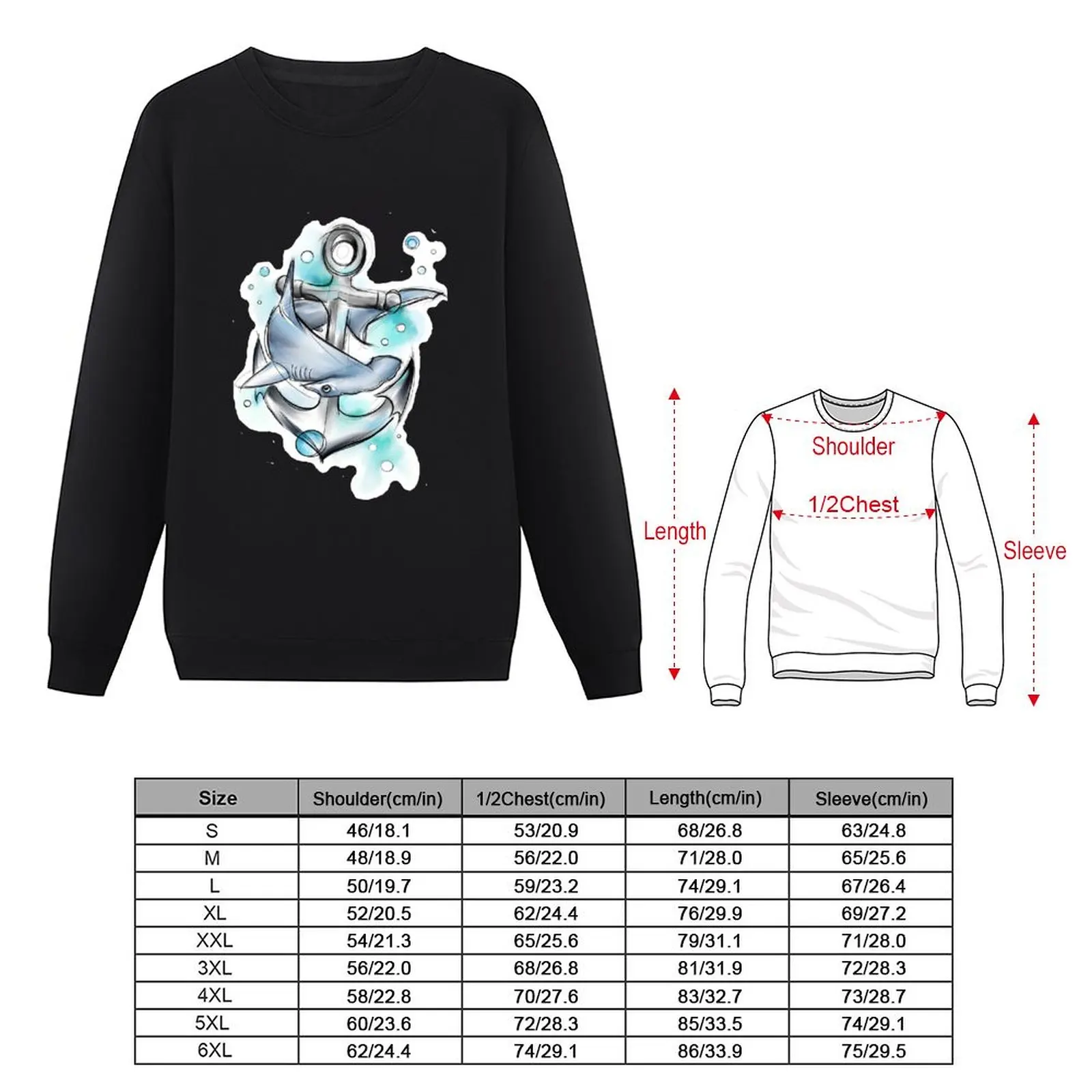 Watercolour Shark Pullover Hoodie fashion men autumn jacket men new in hoodies & sweatshirts