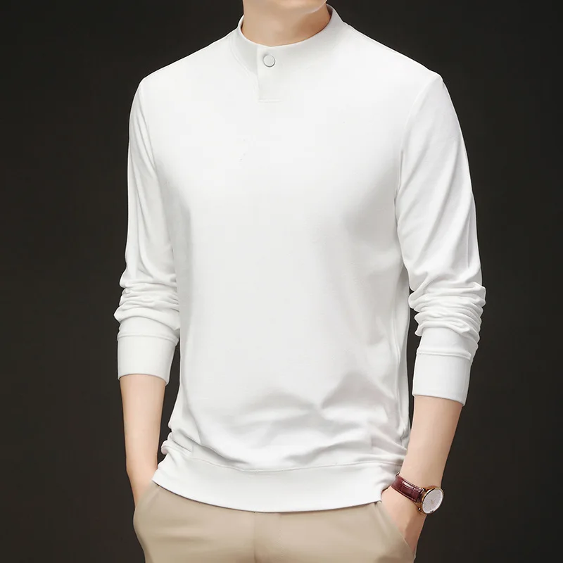 Otoño Invierno nueva moda hombres medio cuello tortuga sudaderas con capucha casual espesar color sólido cálido camisetas ropa masculina tops camisetas