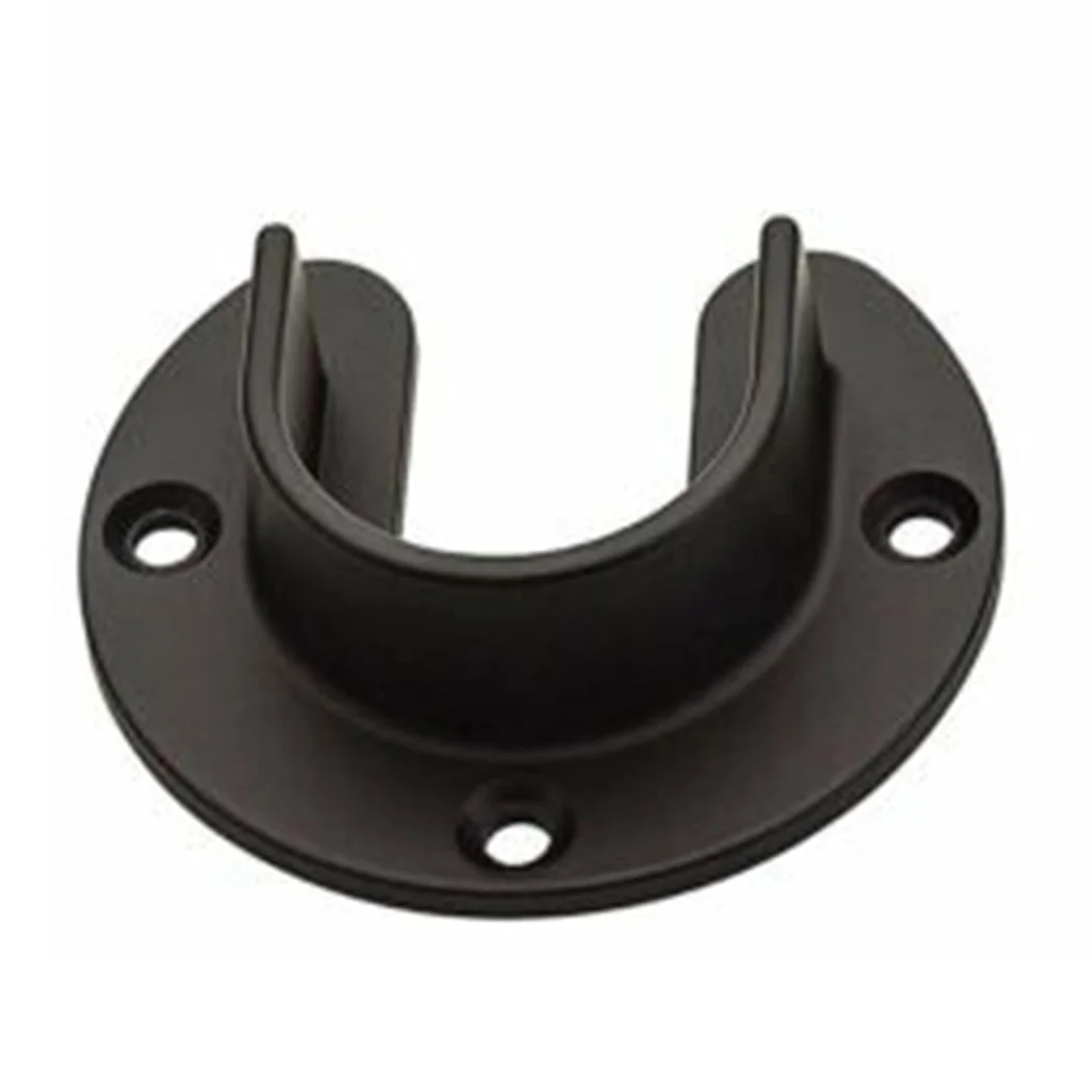 End Closet Bracket Flange Holder Rod Stainless Steel Clothes Hanger Heavy Duty Lever Pole Set U Shaped Practical