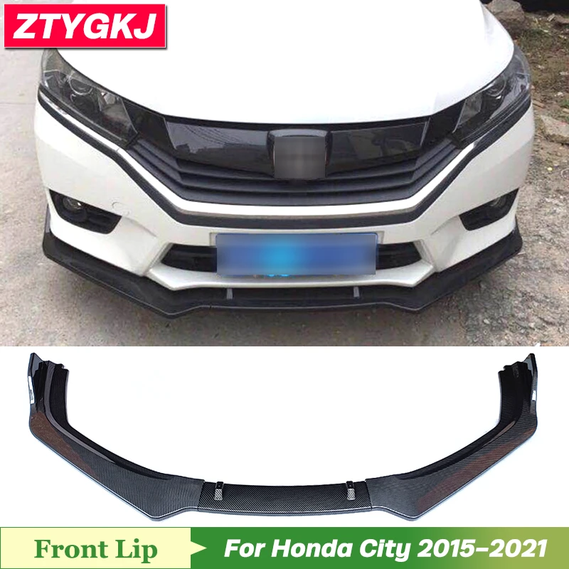 

3 PCS PP Material Front Bumper Lip Splitters For Honda City 2015-2021