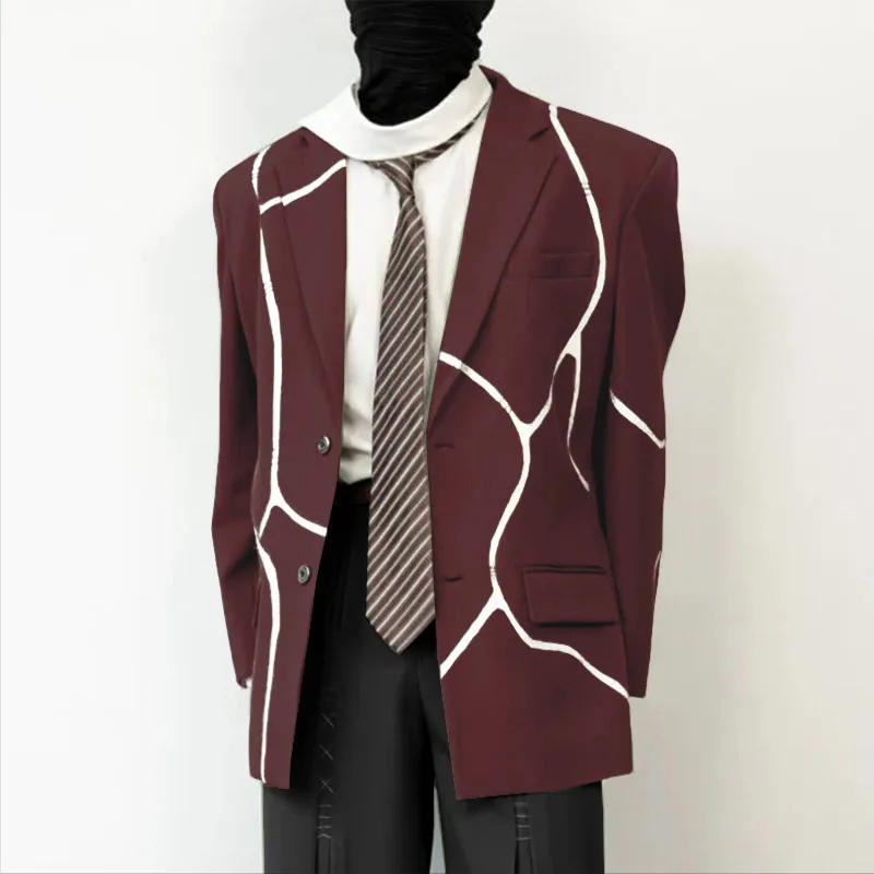 

INCERUN Men Blazer Lapel Long Sleeve Patchwork Button Casual Male Suit Streetwear Loose 2025 Fashion Leisure Male Coats Blazer