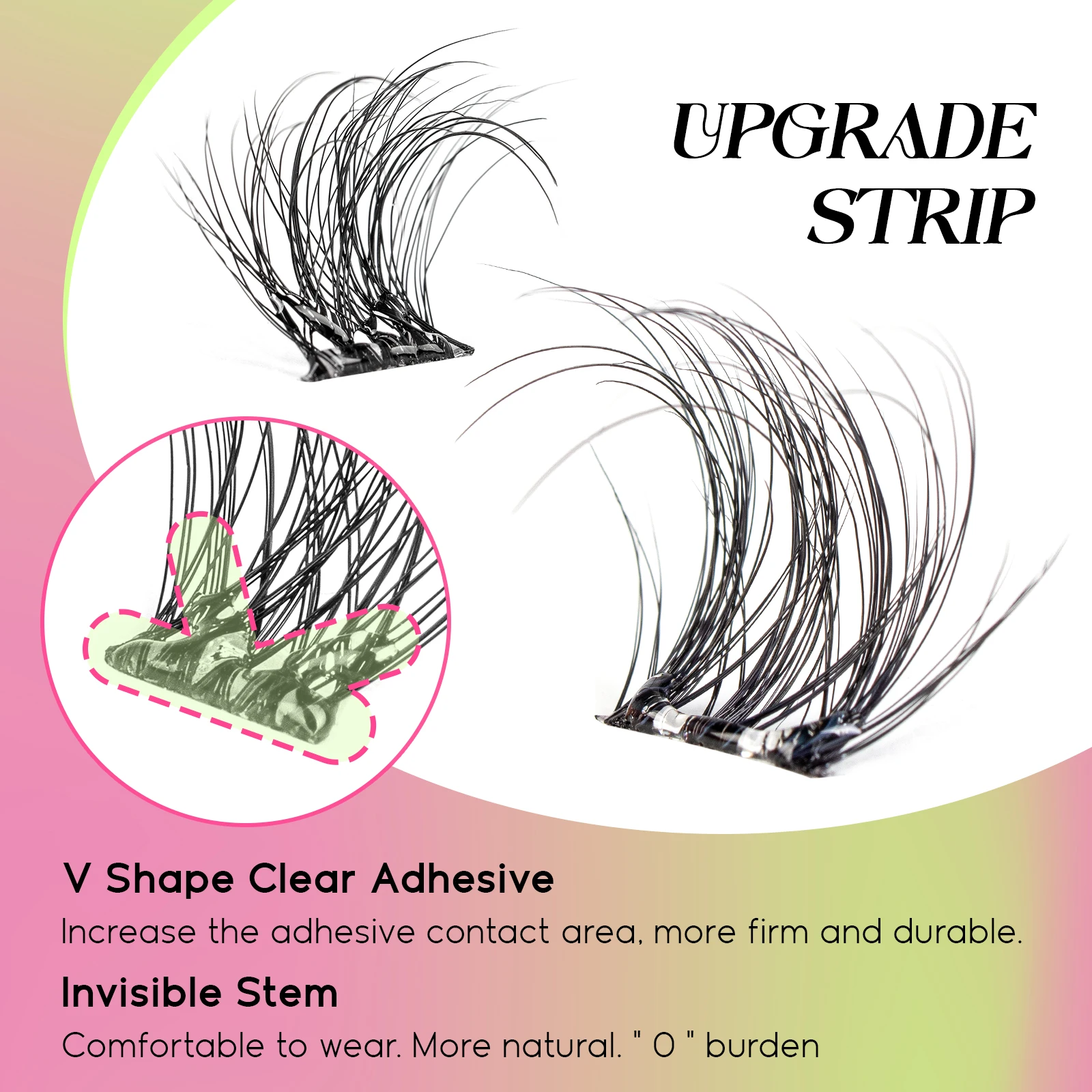 VYRILA pas de colle nécessaire grappes auto-adhésives bricolage Extension de cils individuelle pré-collé naturel doux cils outils de maquillage Cils