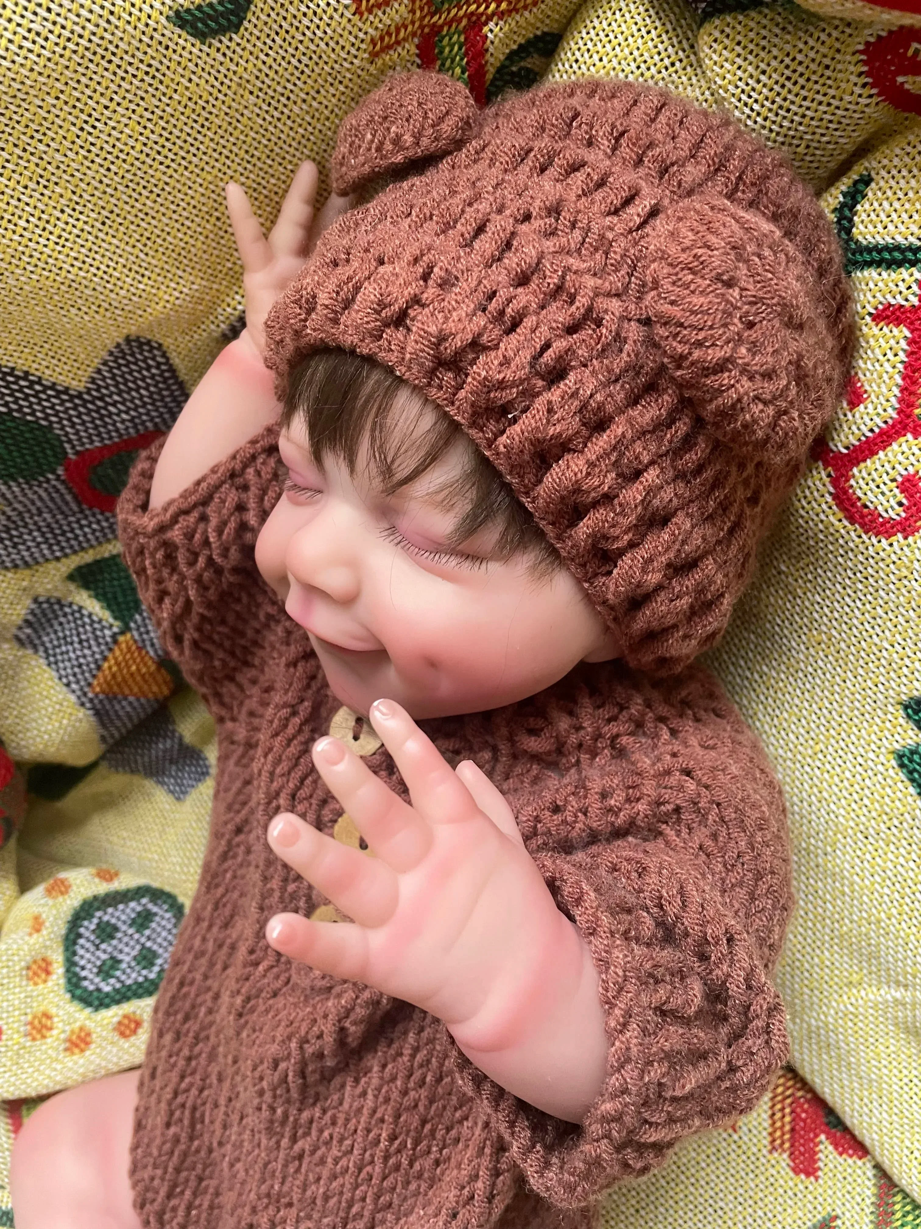 Beurre reborn d'avril pour bébé, corps entièrement en vinyle, corps de gril doux, assemblage de peau 3D, veines visibles, beurre fait à la main de haute qualité, 48cm