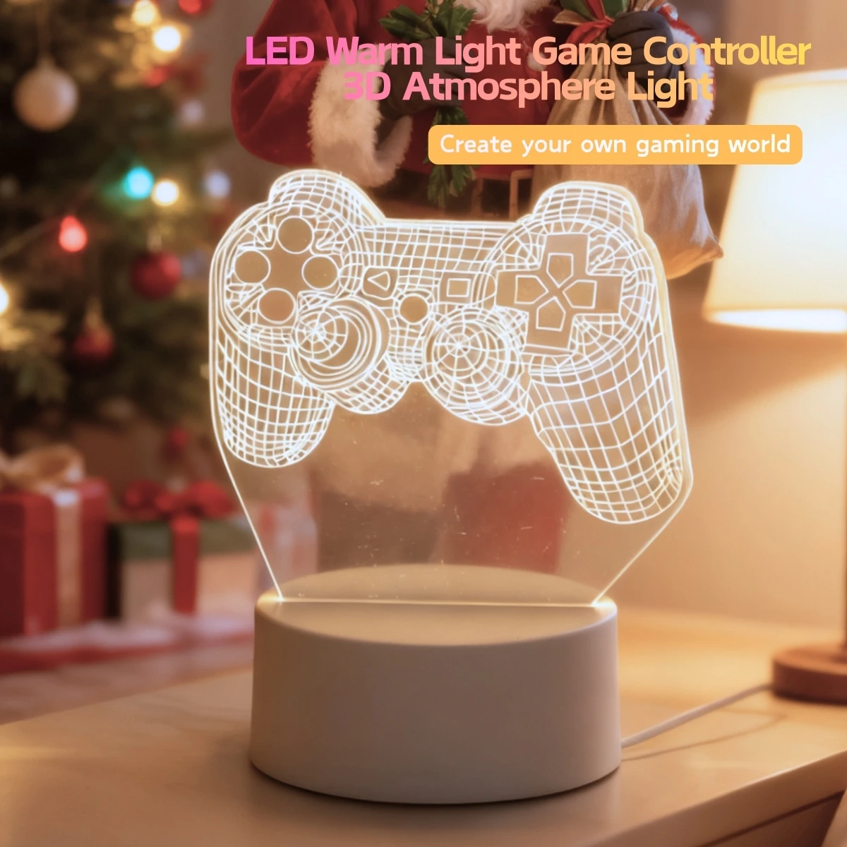 

Game controller 3D night light, USB power supply, festive party atmosphere decoration night light, bedroom companion sleep light