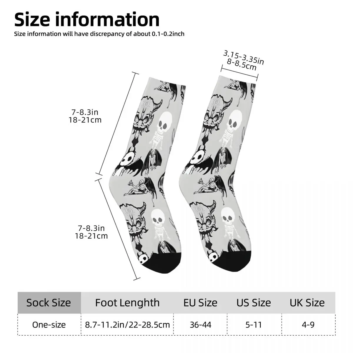 Vintage Satan Socks Male Mens Women Winter Stockings Printed image 5