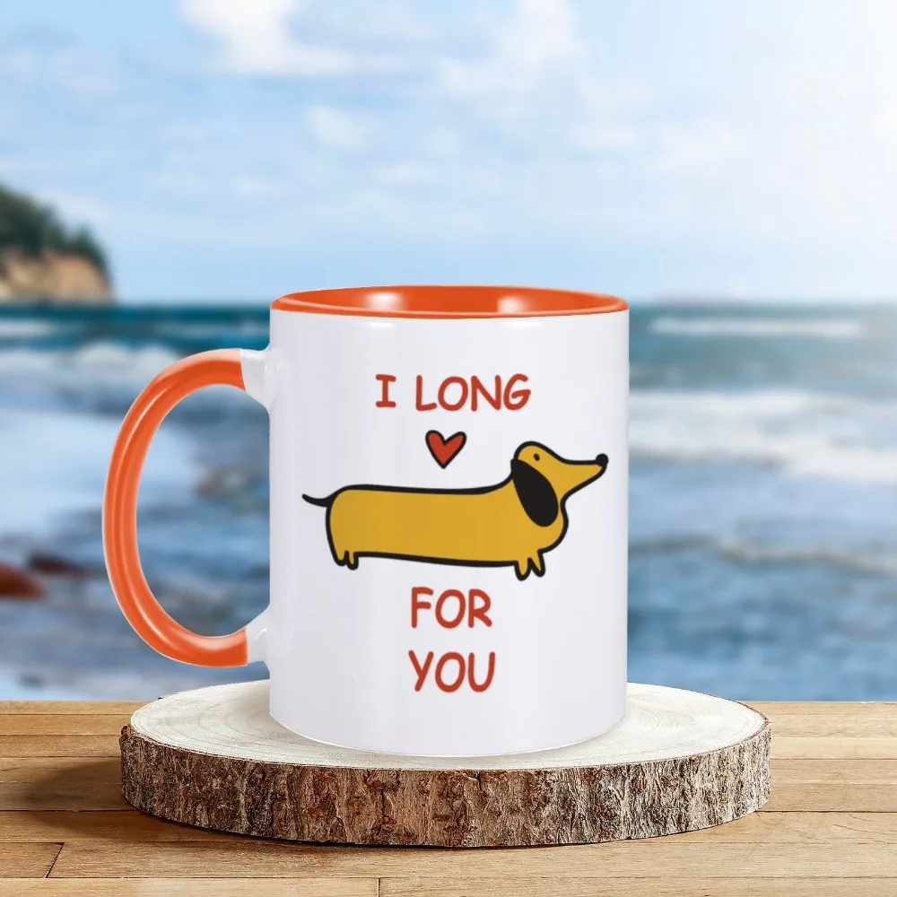 Dachshund Mug I Long For You Dachshunds Gifts for Sausage Dog Lovers Home Office Coffee Mugs Valentine's Day Gift for Boyfriend