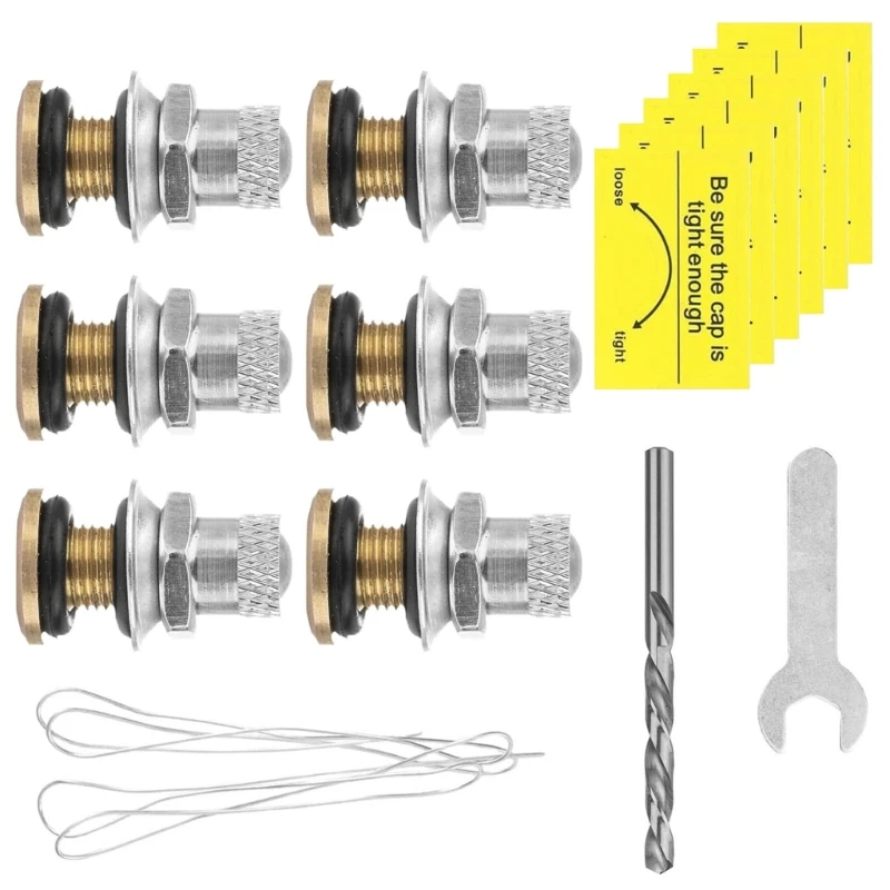 Leakproof Gas Canister Ventilation Set 6 Caps Metal Tool For Easy Mounting