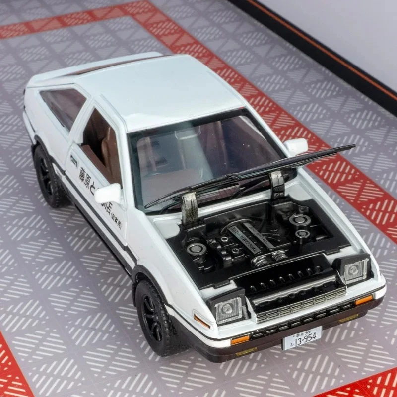 Para 1:30 Toyota AE86 liga modelo de carro esportivo portas e capô dianteiro e porta do porta-malas podem ser abertas detalhes ricos acabamento fino