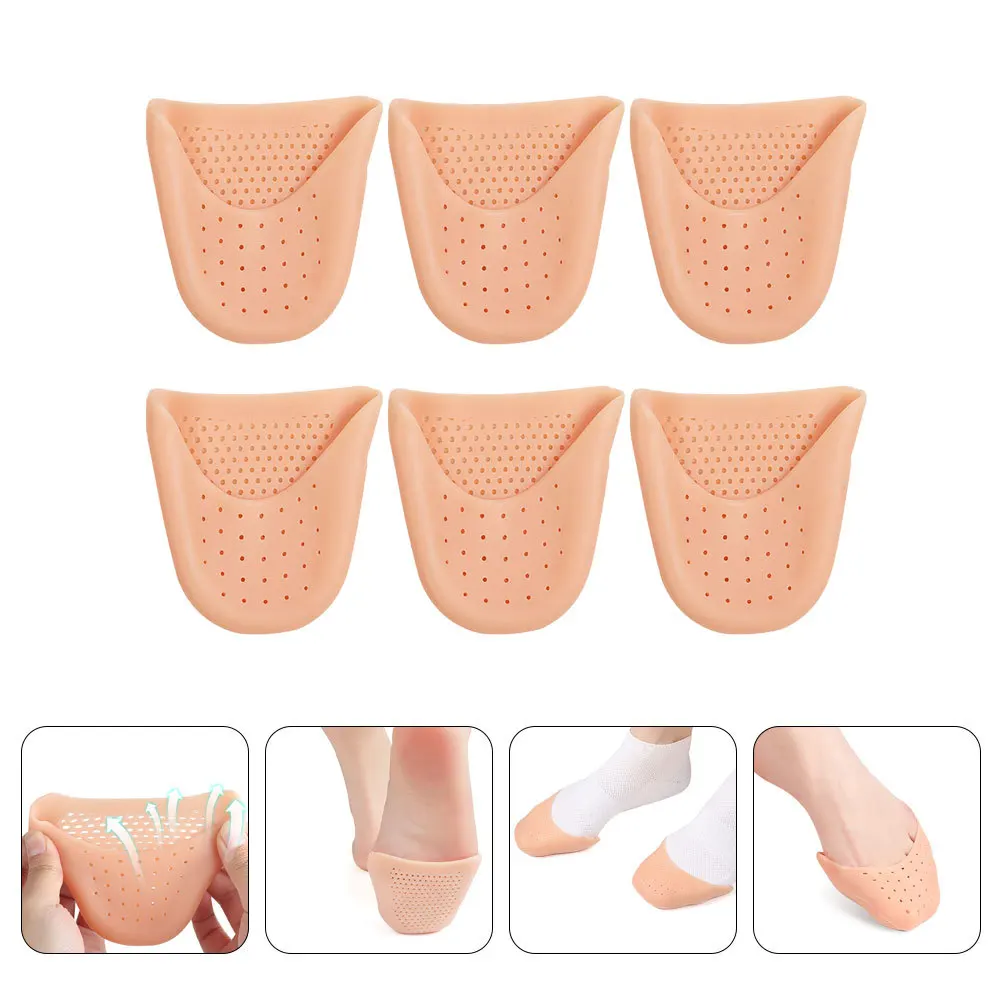 

3Pairs Dance Toe Care Pad Reusable Comfortable Toe Pouches for Ballet Shoes Scientific Arc Design Washable Forefoot Protector