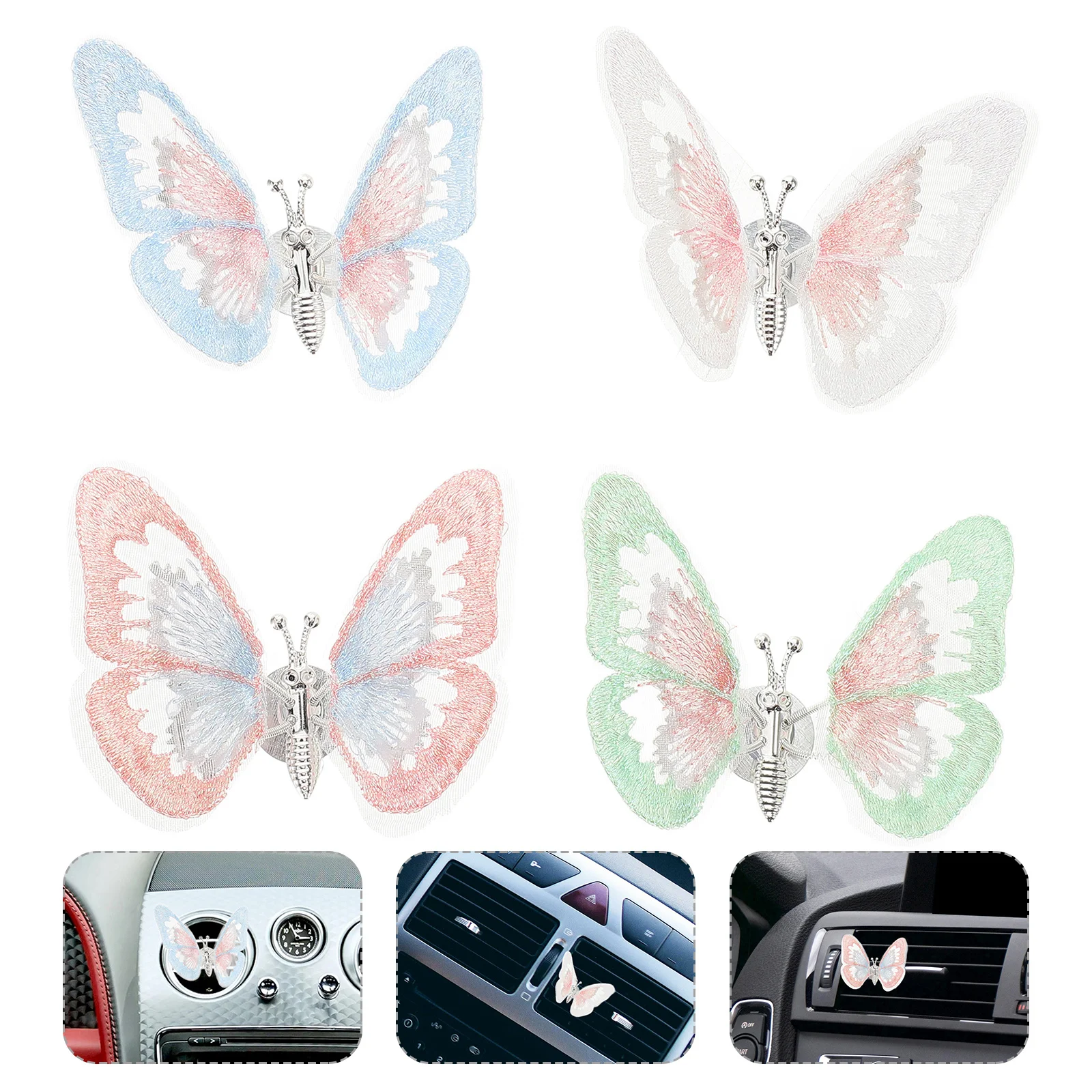 

1Set Butterfly Shaped Car Air Vent Decoration Cute Car Ornament Interior Dashboard Decor Air Outlet Accessories