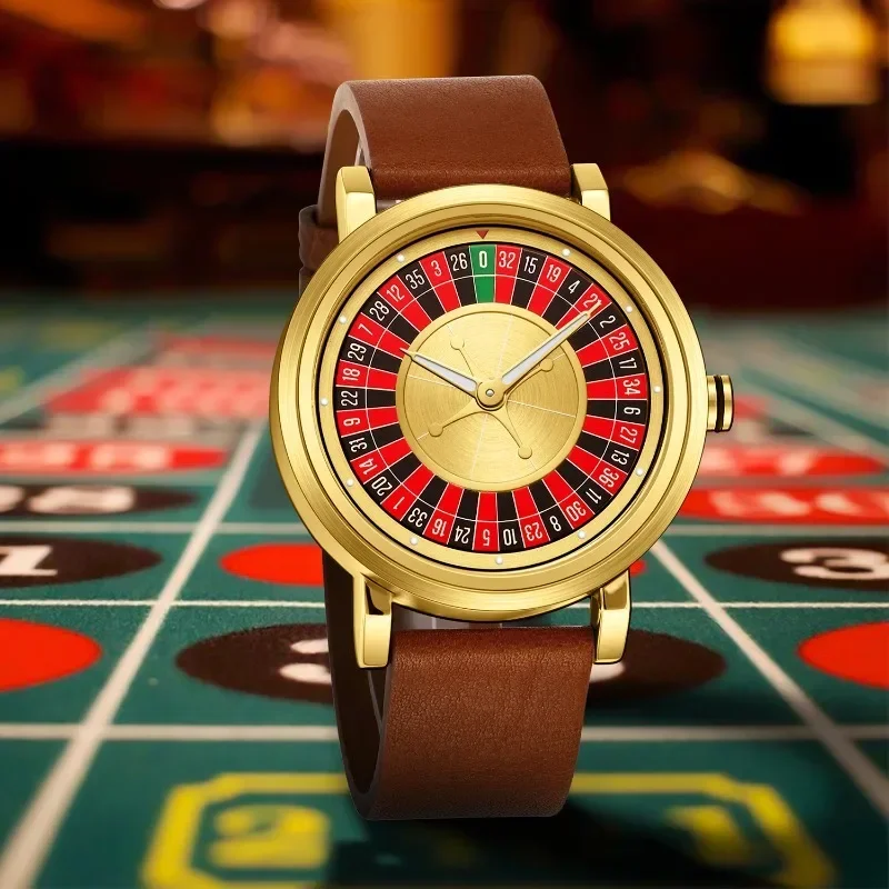 Players Gambling Series Men's Mechanical Watch European Roulette Poker Game Dial Automatic Movement Design Party Watch