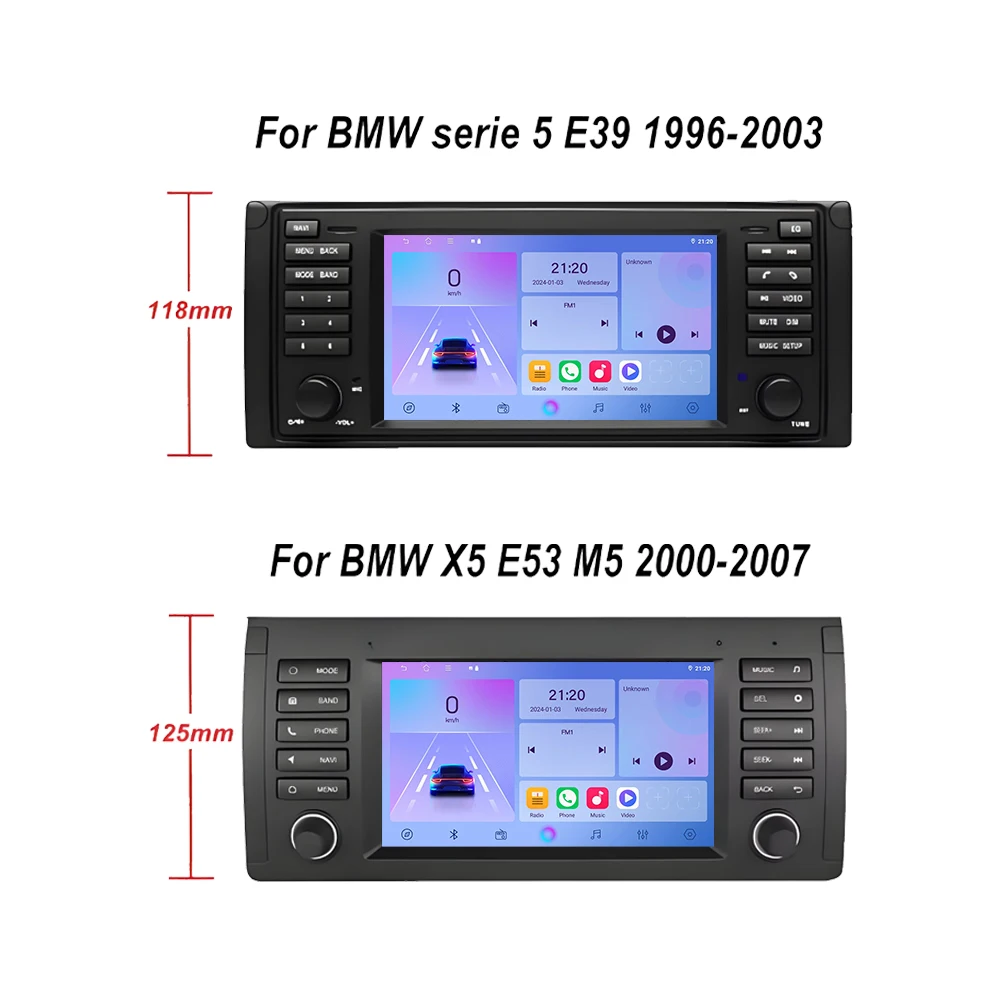 For BMW 5 Series E39 X5 E53 M5 1996 1997-2001 2002 2003 7 inch car Radio GPS Navigation 2din DVD Auto Multimedia Player Video