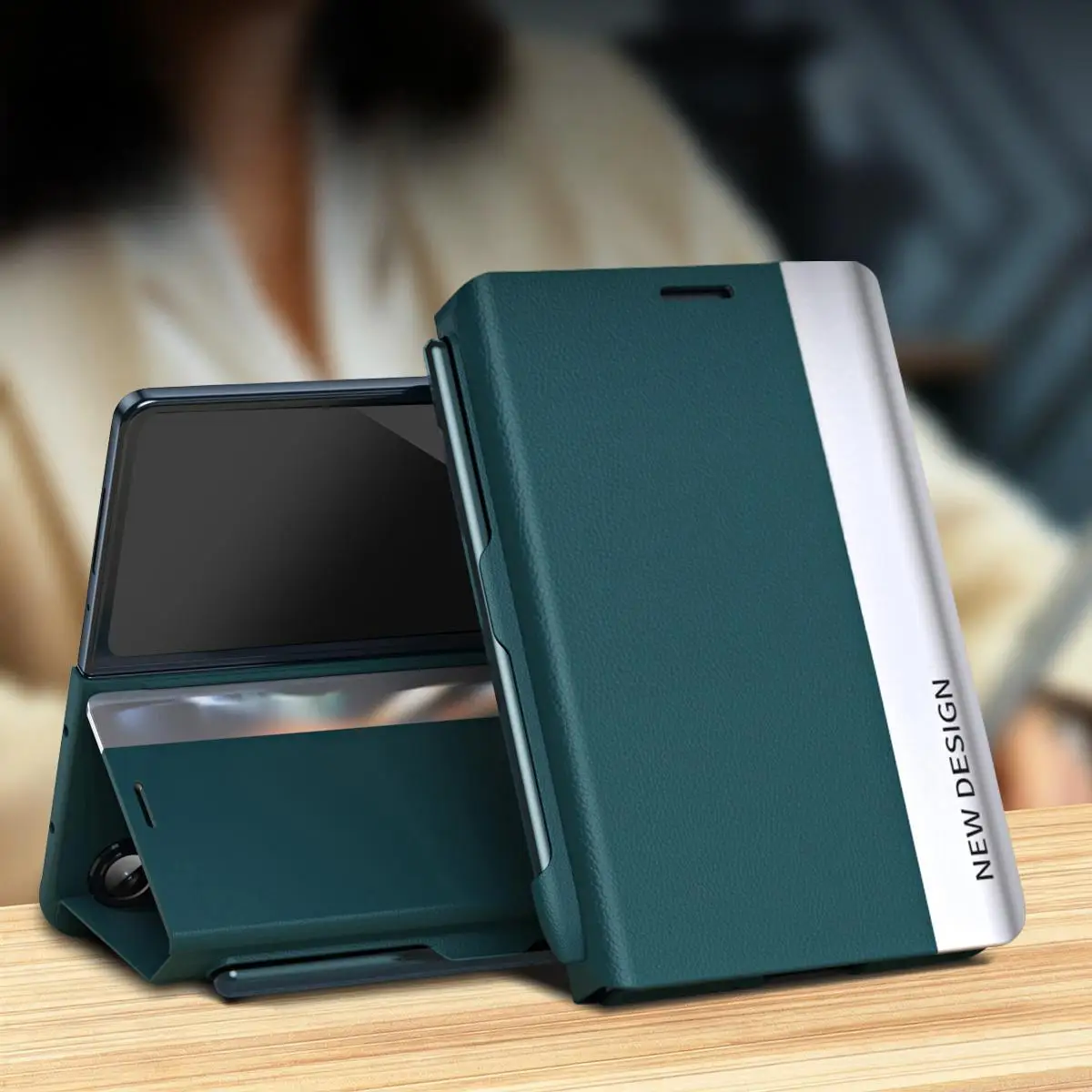 Suitable for Samsung Fold8 PC material flip phone case with stylus, foldable stand, built-in pen slot, full protection