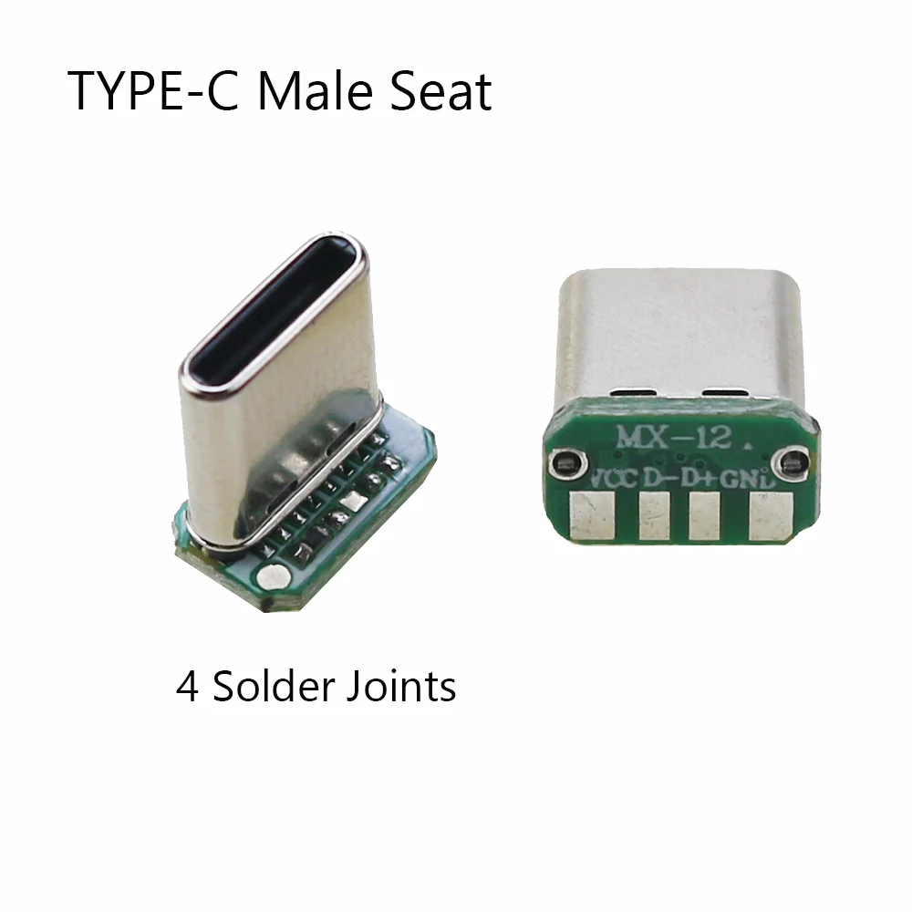 1PCS  Type C Vertical Patch Board Male Seat 16pin 4 /2Welding Wire Data Band PCB USB Board Male Head 16P Usb C Connector