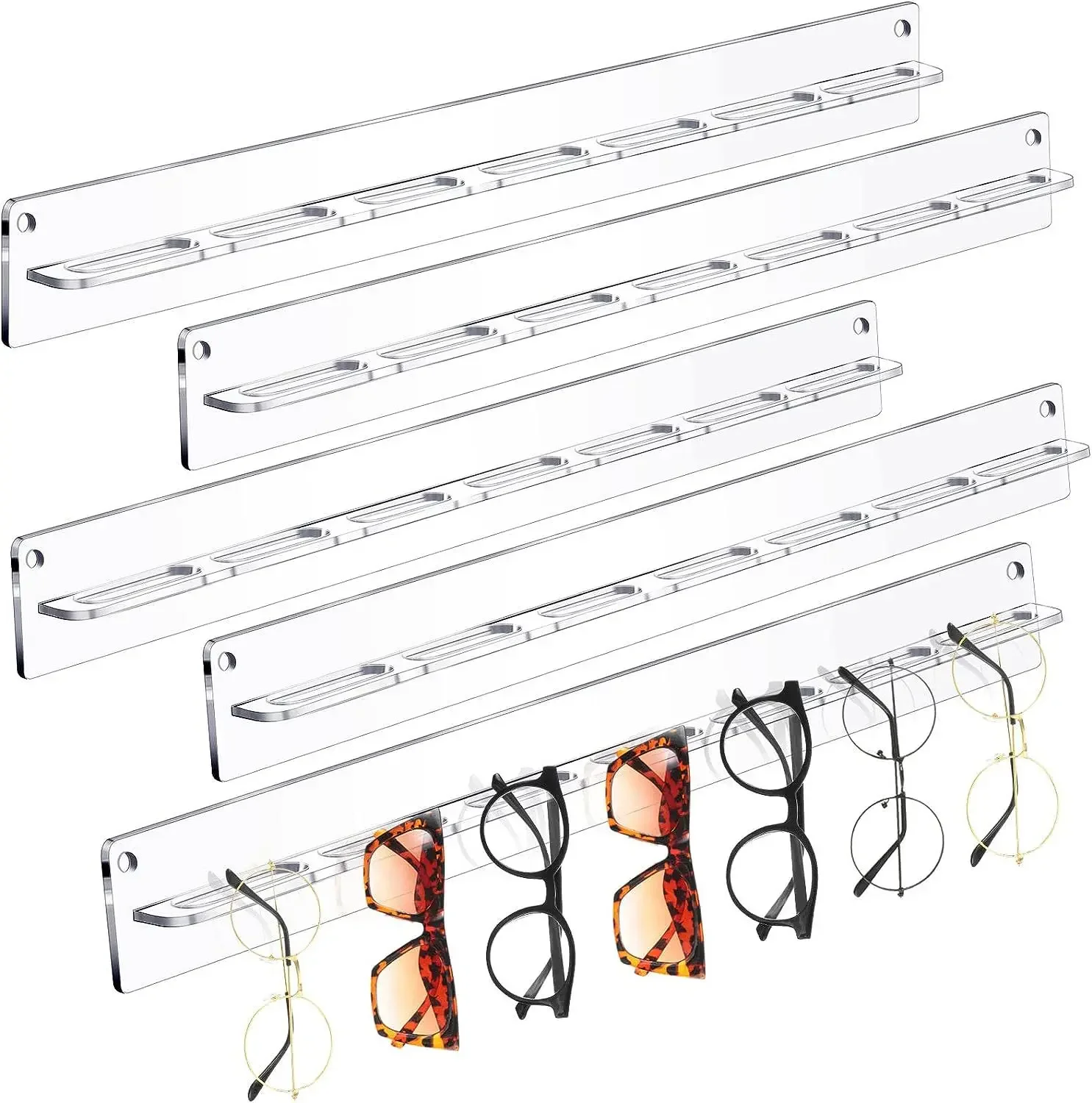 Modern Wall Mounted Eyeglasses Holder Acrylic Sunglasses Display Hanger Rack Eyewear Display Rack Glasses Kitchen Organizer