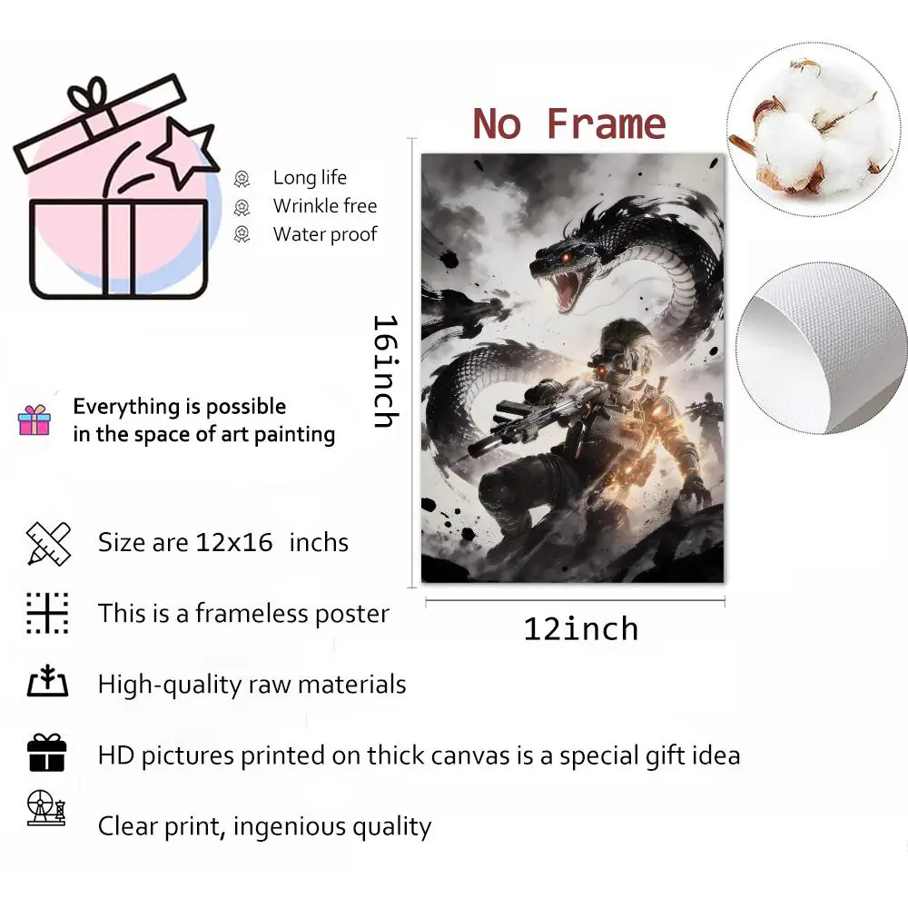 Game Tactical Delta Force Painting Calligraphy Canvas Print Wall Mural for Living Room Decor Gifts