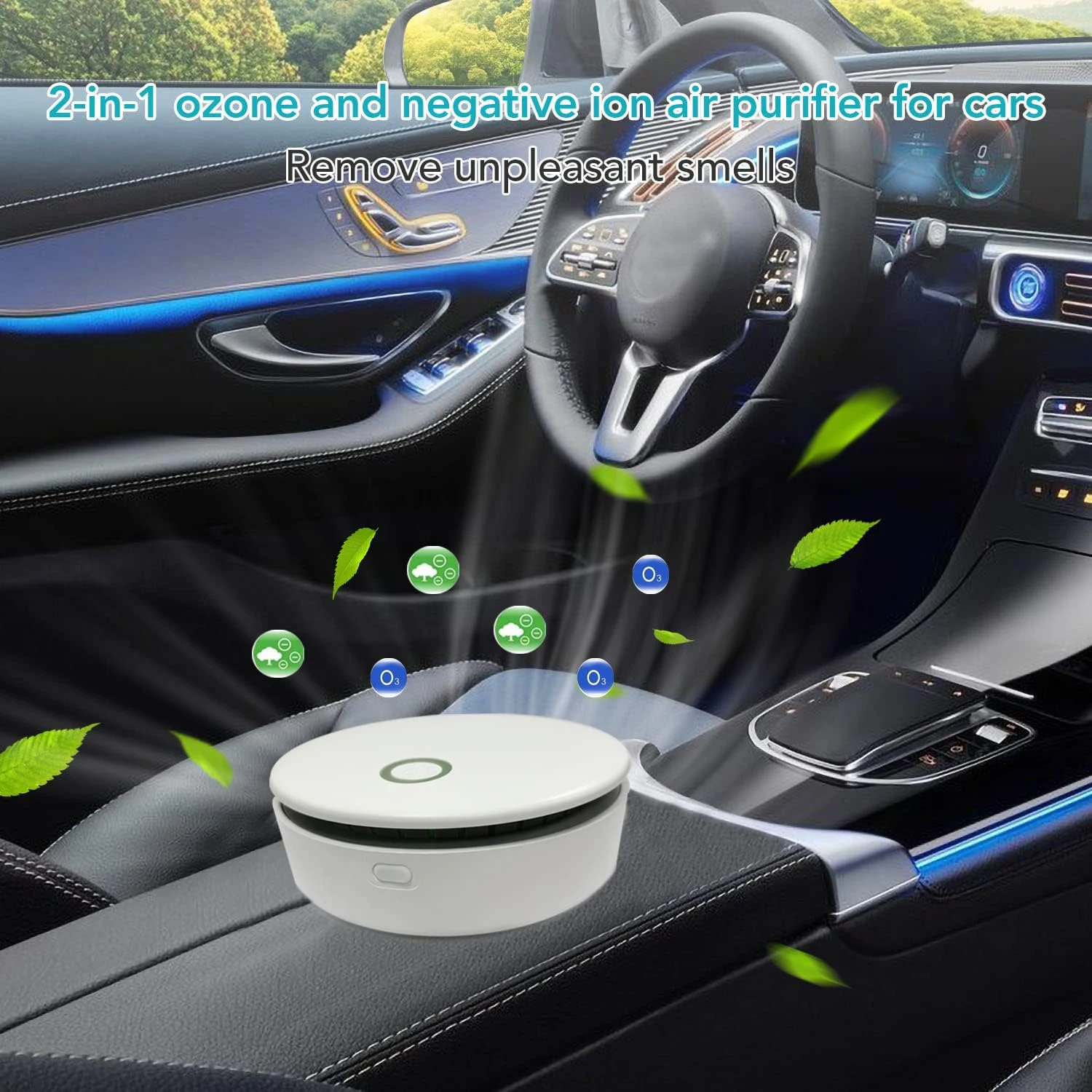 منقي هواء محمول، مولد الأيونات السالبة والأوزون، قابل لإعادة الشحن عبر USB، تنقية الهواء والقضاء على الرائحة، مزيل رائحة الحيوانات الأليفة