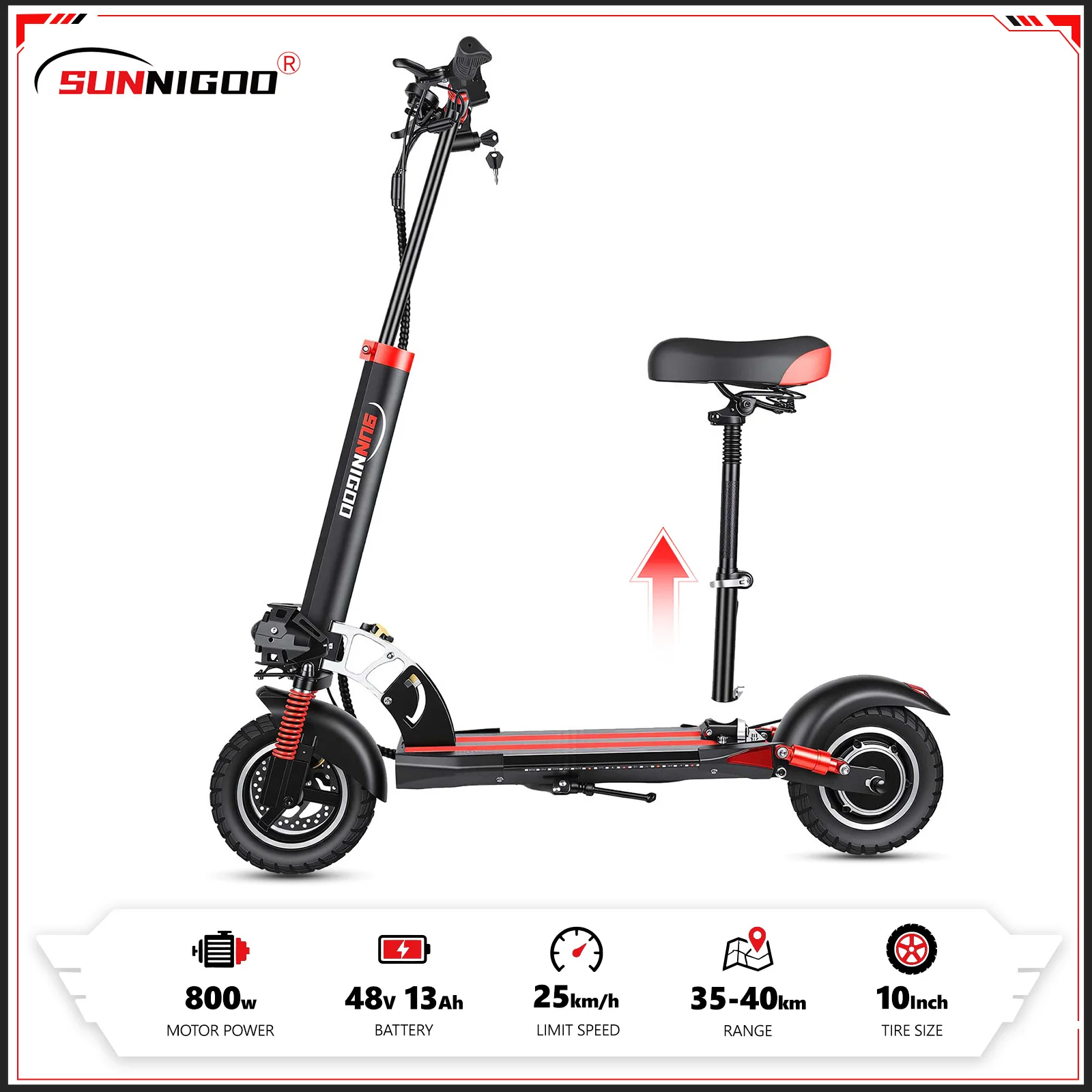 Elektroroller 1000 W Top Power 48 V 13 Ah Batterie Erwachsene Sport Road Mountain E-Scooter 10 Zoll Reifen Schnee faltbarer EScooter