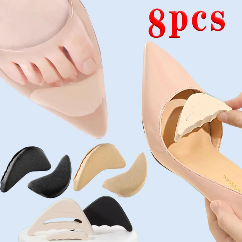 

8pcs Forefoot Insert Pads Toe Plug Soft Sponge for High Heels Pain Relief Reduce Shoe Size Filler for Too Big Shoes Accessories