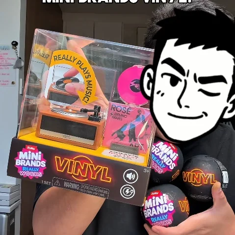 ZURU Mini Brands Really Works Vinyl Capsule Blind Box Unbox Music Vinyl Playset Fully Working Miniature Record Player Mini Vinyl view 2