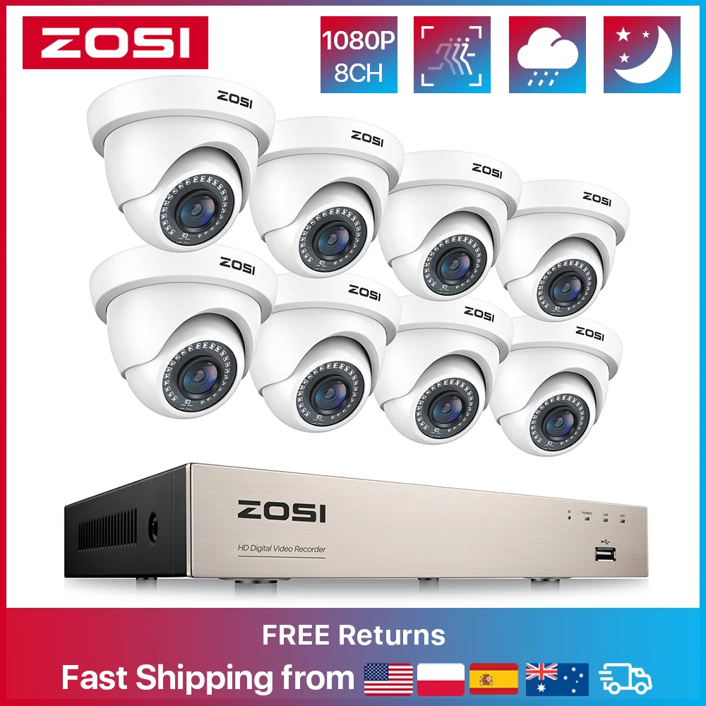 ZOSI 1080P Home Security Camera System Kit