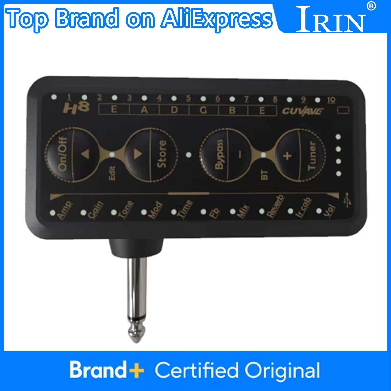 

M-VAVE H8 гитарный усилитель, мини-беспроводные наушники с 10 предустановками, система усилителя динамиков, акустическая электрическая педаль эффектов басов