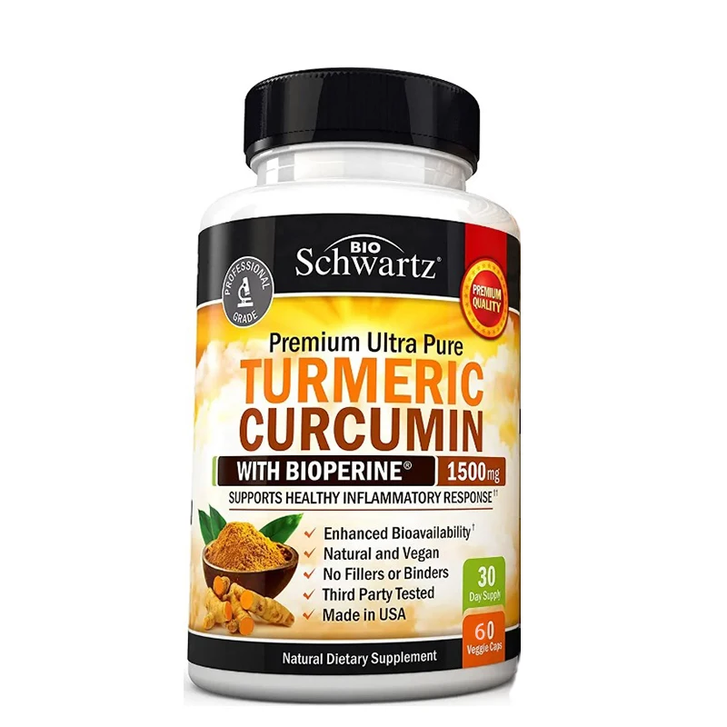 Turmeric Capsules Black Pepper Capsules Joint Supplement Natural Dietary Supplement Promotes Healthy Inflammatory Responset