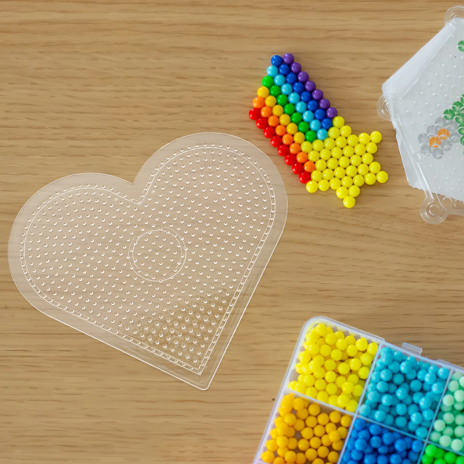 

1Set Large Clear Plastic Pegboards for 5mm Beads Interlocking Design DIY Crafts Gifts Square Hexagon Star Shapes